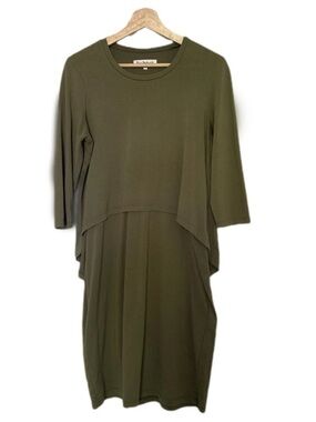 Rose Maternité Green Layered Nursing & Maternity Dress Size Large